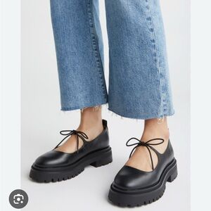 Steve Madden Black Chunky Lace-Up Flats